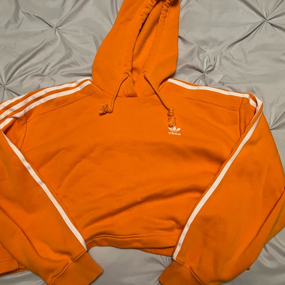 Adidas Cropped Hoodie - Orange | L - Picture 1 of 3